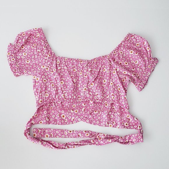 DEREK HEART Peasant Tie Top - Picture 4 of 11